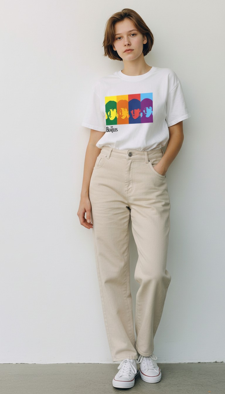 Camiseta The Beatles Pop Art Edition - Premium Urban White - Ciervo Negro - Image 3