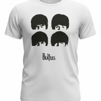 Camiseta The Beatles 'Fab Four' Silhouettes - Premium Minimal White - Ciervo Negro