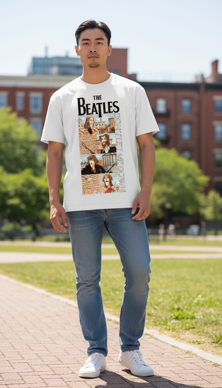 Camiseta The Beatles Don't Let Me Down Rooftop Edition - Premium Urban White - Ciervo Negro - Image 2