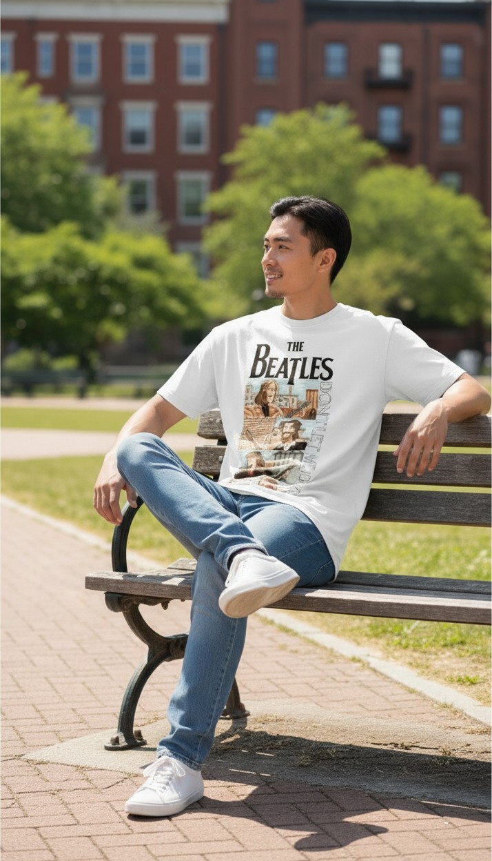 Camiseta The Beatles Don't Let Me Down Rooftop Edition - Premium Urban White - Ciervo Negro - Image 5