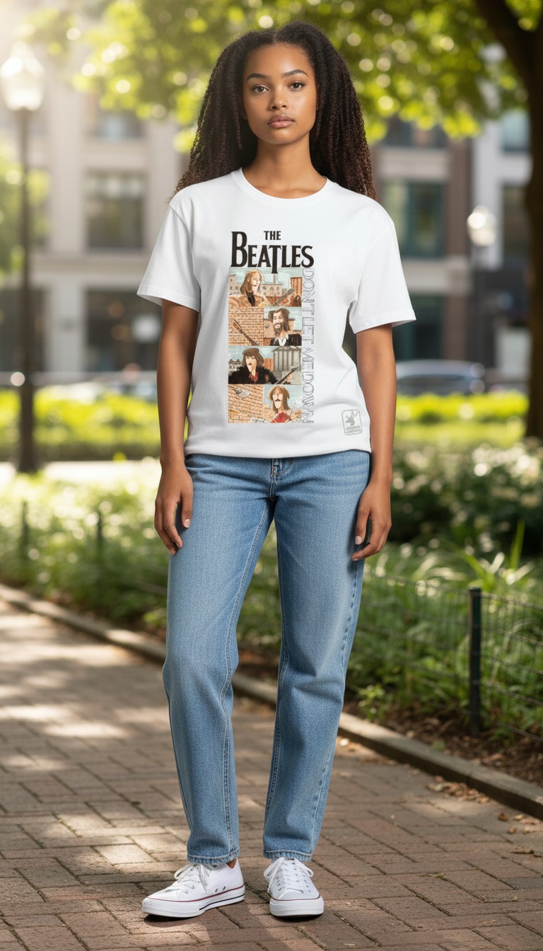 Camiseta The Beatles Don't Let Me Down Rooftop Edition - Premium Urban White - Ciervo Negro - Image 3