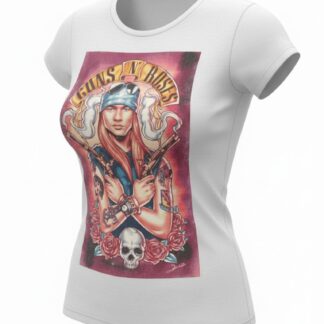 Camiseta Mujer Guns N' Roses 'Axl Rose Tribute' - Premium White Art - Ciervo Negro