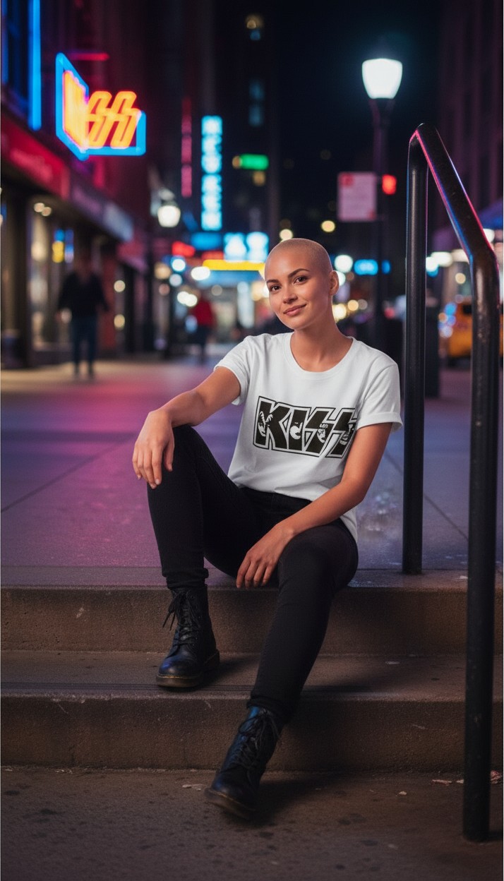 Camiseta KISS 'Classic Faces Logo' - Premium White Edition - Ciervo Negro - Image 5