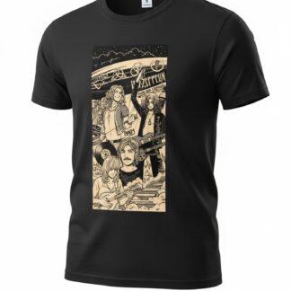 Camiseta Led Zeppelin 'Classic Lineup & Symbols' - Premium Onyx Black - Ciervo Negro