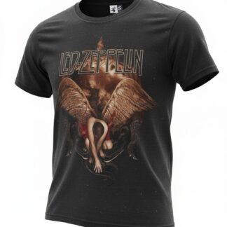 Camiseta Led Zeppelin 'Swan Song Icarus' - Premium Vintage Onyx - Ciervo Negro