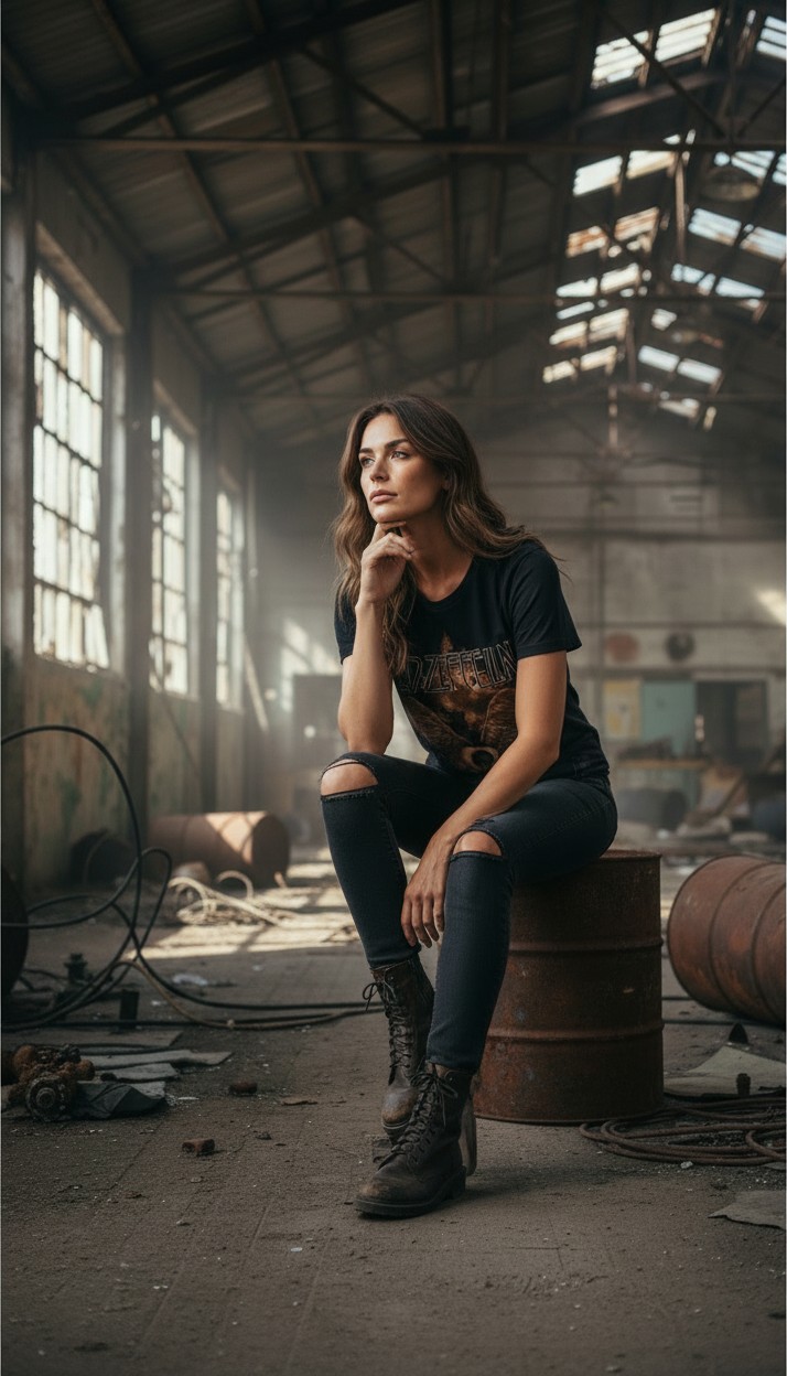 Camiseta Led Zeppelin 'Swan Song Icarus' - Premium Vintage Onyx - Ciervo Negro - Image 5