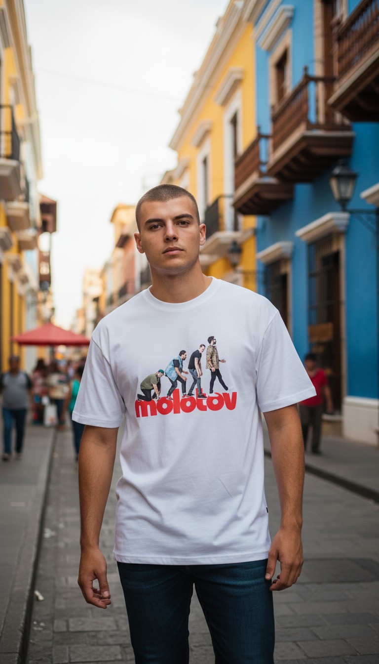 Camiseta Molotov 'Evolution of Rock' - Premium White Edition - Ciervo Negro - Image 2