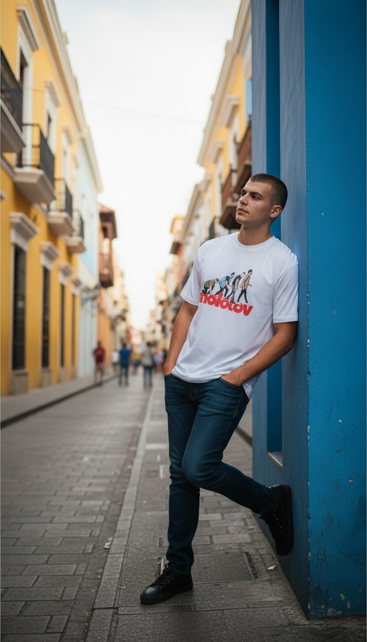 Camiseta Molotov 'Evolution of Rock' - Premium White Edition - Ciervo Negro - Image 4