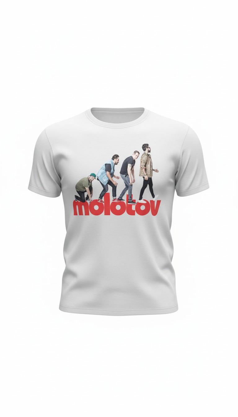 Camiseta Molotov 'Evolution of Rock' - Premium White Edition - Ciervo Negro