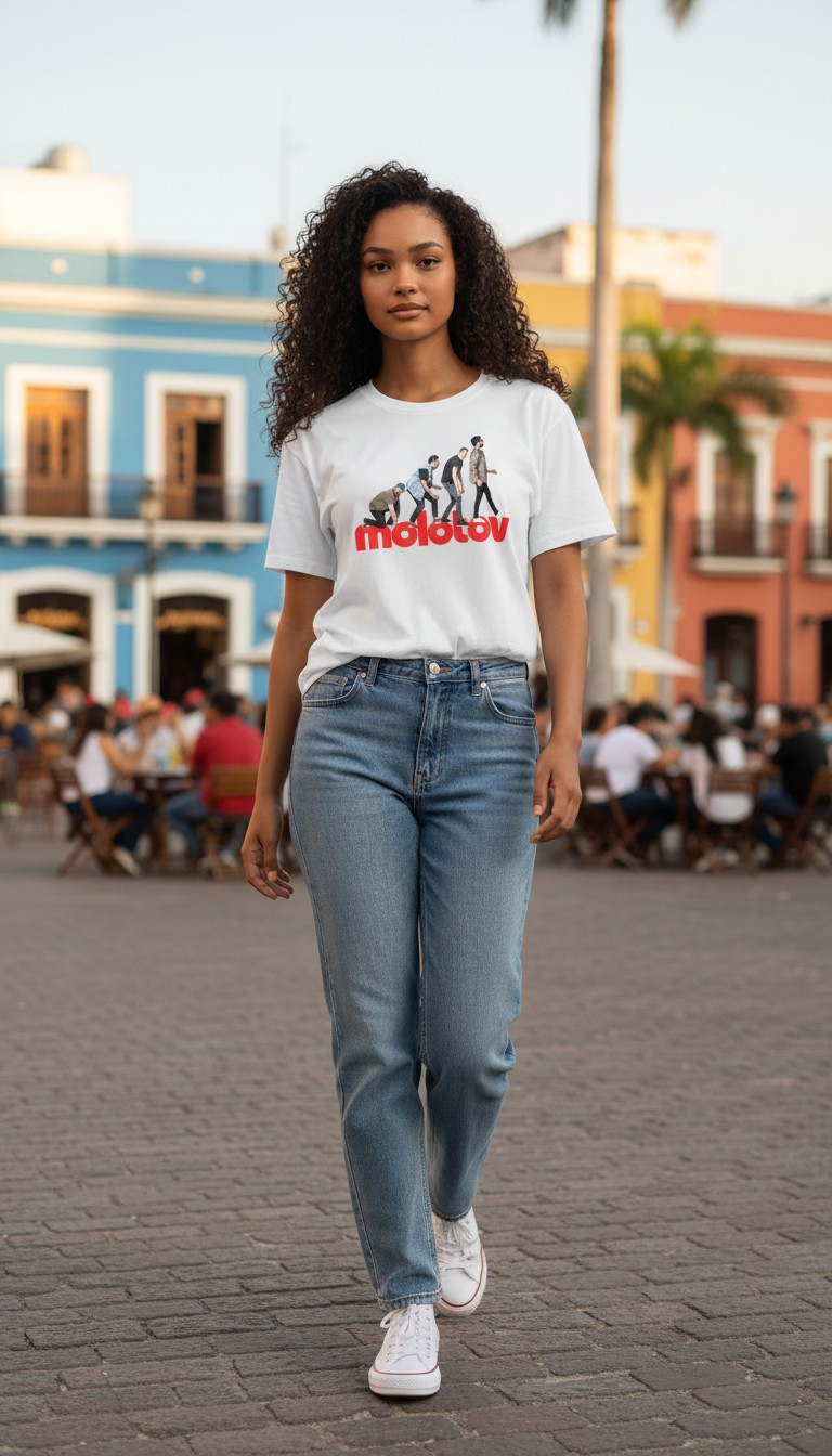 Camiseta Molotov 'Evolution of Rock' - Premium White Edition - Ciervo Negro - Image 3
