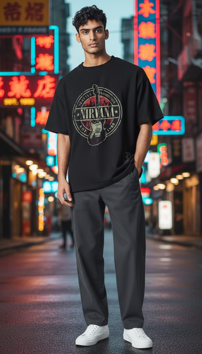 Camiseta Nirvana 'Seattle Est. 1988' - Premium Vintage Onyx - Ciervo Negro - Image 2