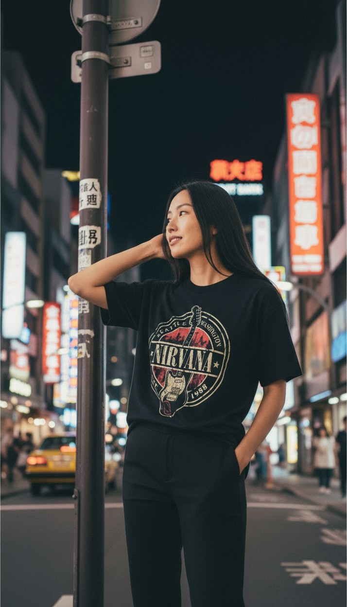 Camiseta Nirvana 'Seattle Est. 1988' - Premium Vintage Onyx - Ciervo Negro - Image 5