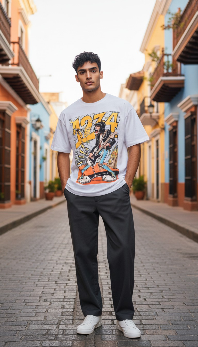 Camiseta Ramones '1-2-3-4 Punk Blast' - Premium White Edition - Ciervo Negro - Image 2