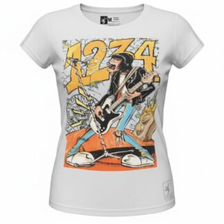 Camiseta Ramones '1-2-3-4 Punk Blast' - Premium White Edition - Ciervo Negro
