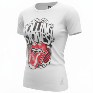 Camiseta Rolling Stones 'Vibrant Tongue Art' - Premium White Edition - Ciervo Negro