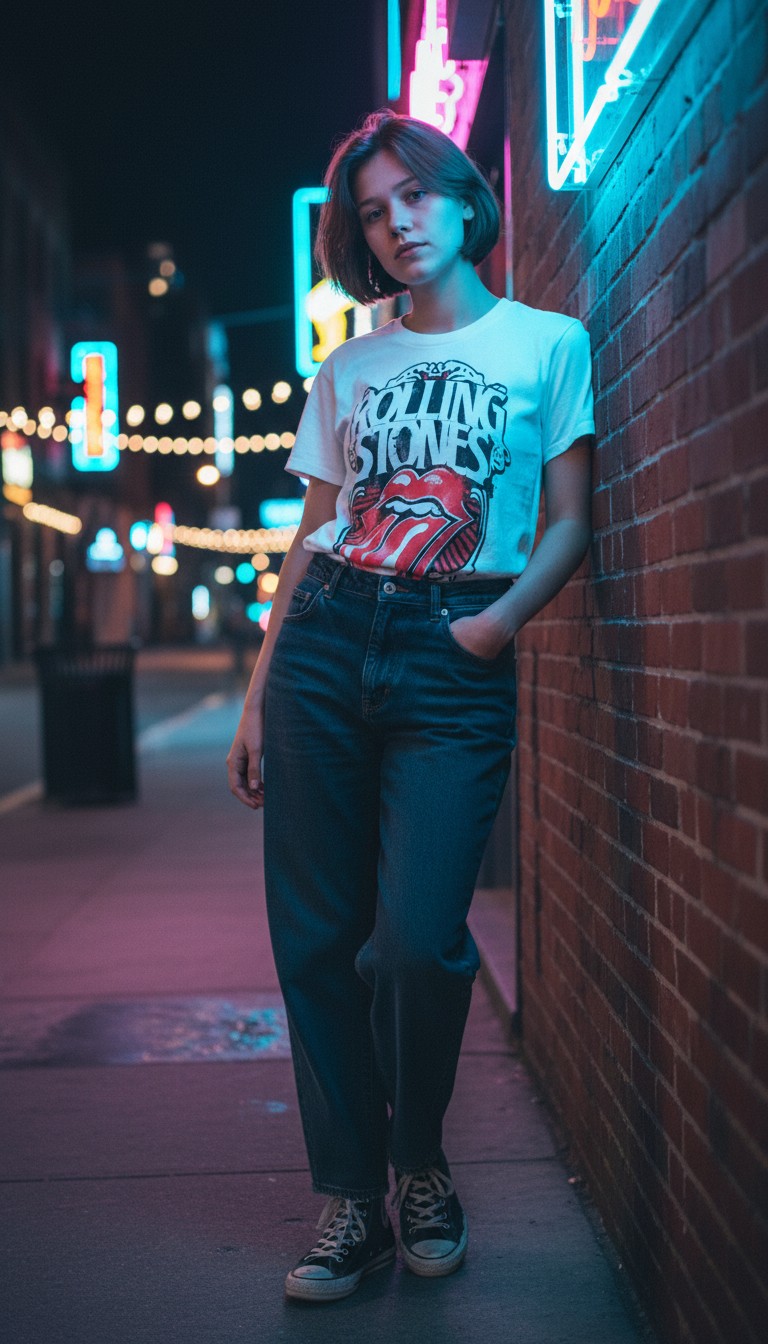 Camiseta Rolling Stones 'Vibrant Tongue Art' - Premium White Edition - Ciervo Negro - Image 3