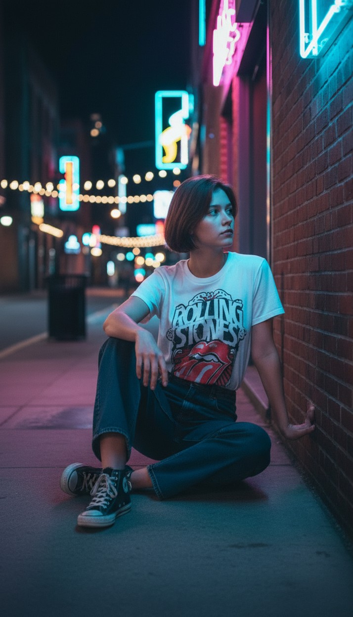 Camiseta Rolling Stones 'Vibrant Tongue Art' - Premium White Edition - Ciervo Negro - Image 5