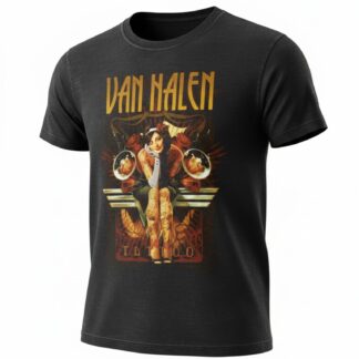 Camiseta Van Halen 'Vintage Tattoo Art' - Premium Onyx Black - Ciervo Negro