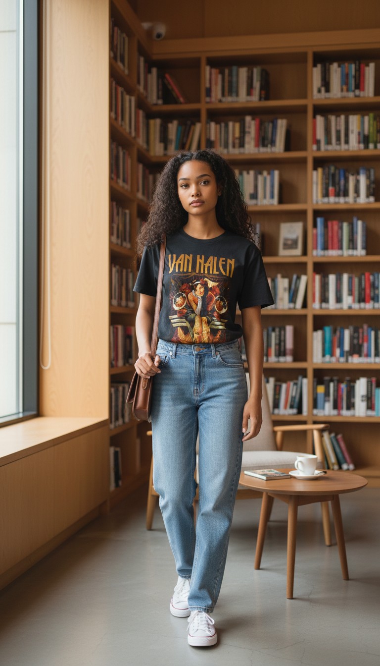 Camiseta Van Halen 'Vintage Tattoo Art' - Premium Onyx Black - Ciervo Negro - Image 3