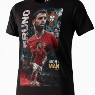 Camiseta Bruno Fernandes "Iron Man" - Futbol Edition - Ciervo Negro